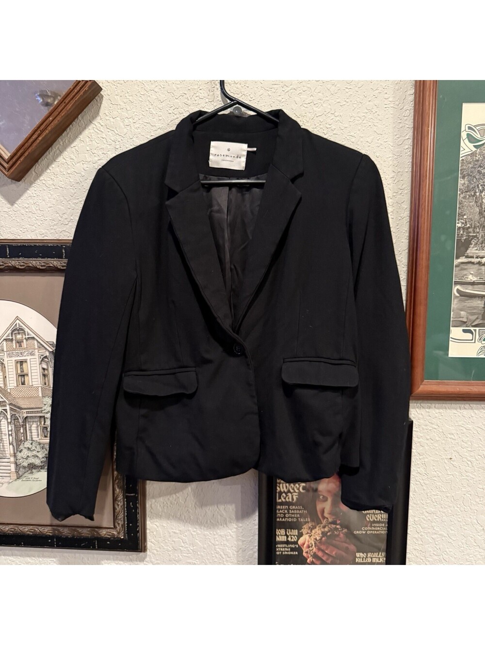 Rosemunde of Copenhagen Designer Charcoal Blazer Size Medium Retail $145